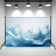 Layoris Blue Gradient Wave Photography Backdrop
