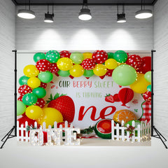 Layoris Strawberry Themed 1St Birthday Mini Session Backdrop