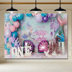 Layoris Purple Balloon Ocean Theme Mini Session Backdrop