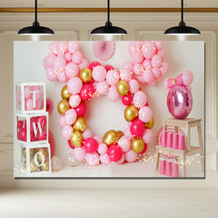 Layoris Pink Balloon 2Nd Birthday Mini Session Backdrop