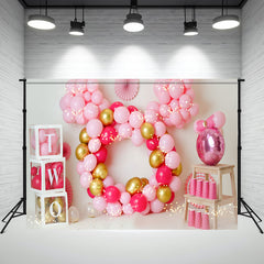 Layoris Pink Balloon 2Nd Birthday Mini Session Backdrop