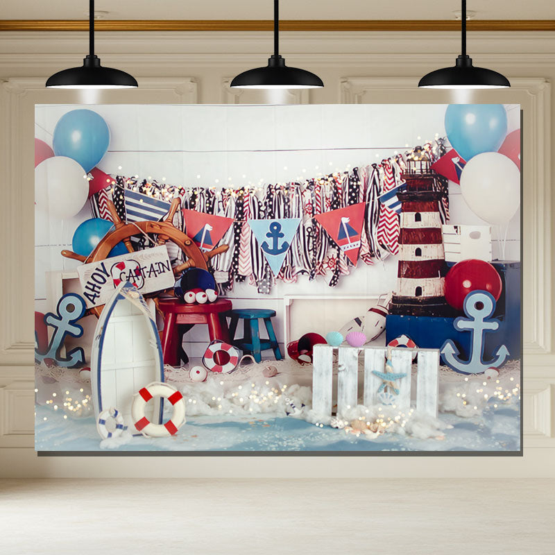 Layoris Navy Themed Mini Session Backdrop For Boy