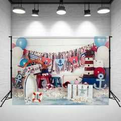 Layoris Navy Themed Mini Session Backdrop For Boy