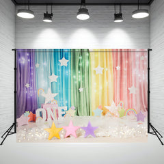 Layoris Rainbow Curtain Star 1St Mini Session Backdrop