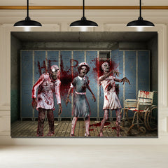 Layoris Morgue Zombie Spooky Halloween Backdrop
