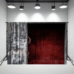 Layoris Spooky Ghost Hand Red Wall Halloween Backdrop