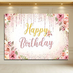 Layoris Happy Birthday Backdrop Decorations For Women