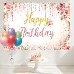 Layoris Happy Birthday Backdrop Decorations For Women