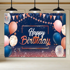 Layoris Glitter Happy Birthday Decorations Backdrop