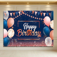 Layoris Glitter Happy Birthday Decorations Backdrop