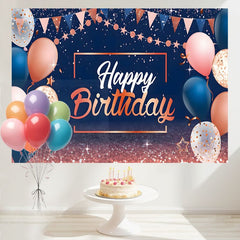 Layoris Glitter Happy Birthday Decorations Backdrop