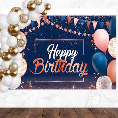 Layoris Glitter Happy Birthday Decorations Backdrop