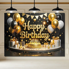 Layoris Cake Balloons Grand Happy Birthday Backdrop