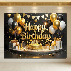 Layoris Cake Balloons Grand Happy Birthday Backdrop