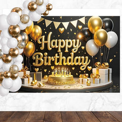 Layoris Cake Balloons Grand Happy Birthday Backdrop