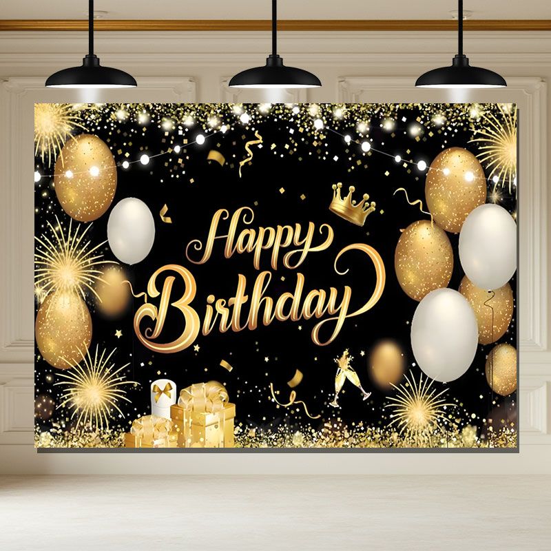 Layoris Dazzling Golden Balloon Birthday Backdrop For Ladies