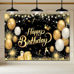 Layoris Dazzling Golden Balloon Birthday Backdrop For Ladies