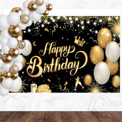 Layoris Dazzling Golden Balloon Birthday Backdrop For Ladies