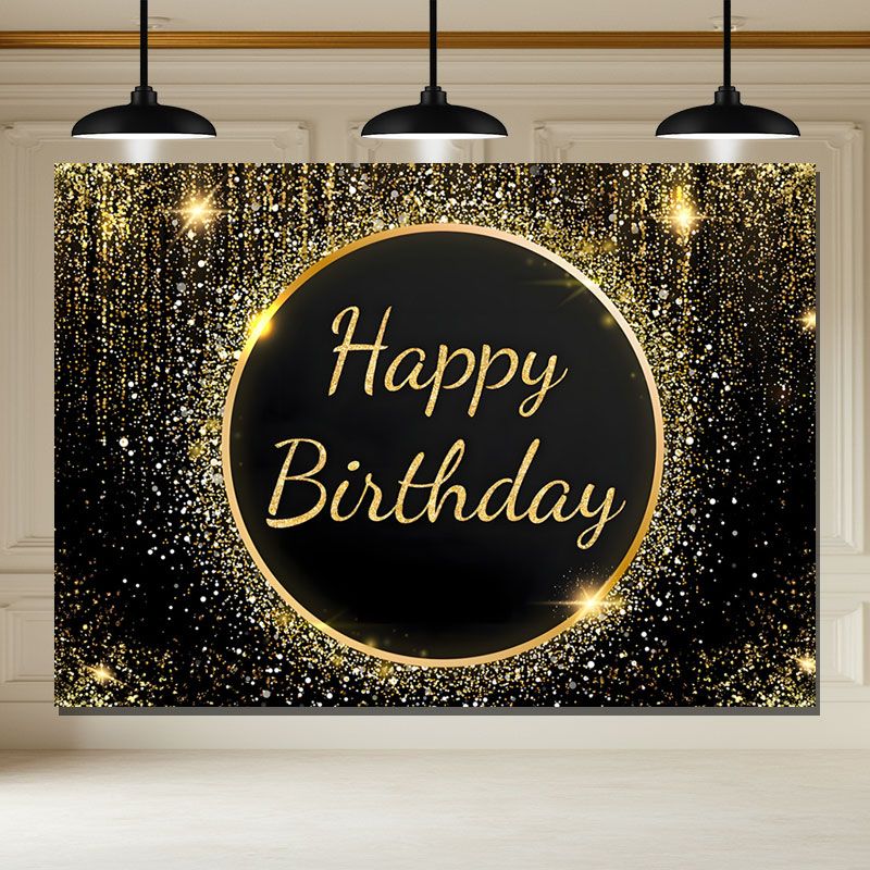 Layoris Gold Birthday Backdrop For Men Women Party Decoration