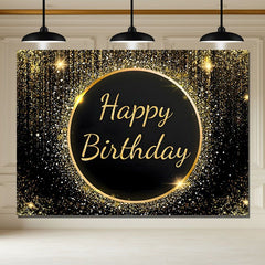 Layoris Gold Birthday Backdrop For Men Women Party Decoration