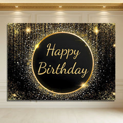Layoris Gold Birthday Backdrop For Men Women Party Decoration