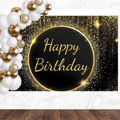 Layoris Gold Birthday Backdrop For Men Women Party Decoration