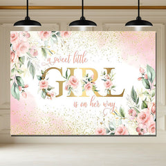 Layoris Sweet Little Girl Is On Her Way Baby Shower Backdrop