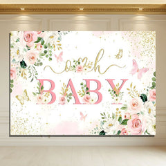Layoris Oh Baby Butterfly Girl Baby Shower Backdrop