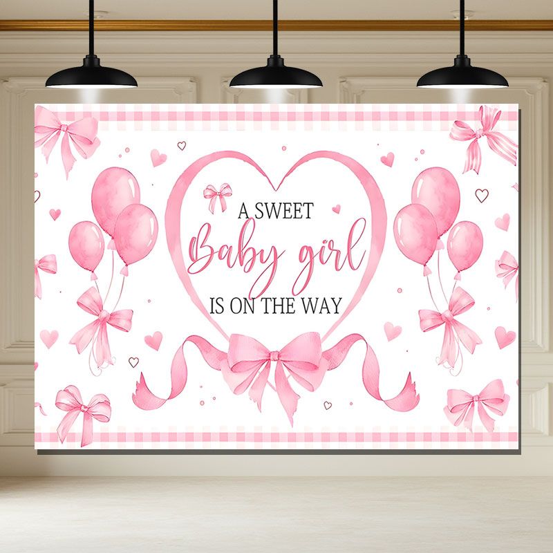 Layoris Pink Bow Baby Shower Banner Or Coquette Theme Party