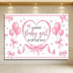 Layoris Pink Bow Baby Shower Banner Or Coquette Theme Party