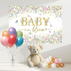 Layoris Baby In Bloom Backdrop Wildflower Baby Shower Banner