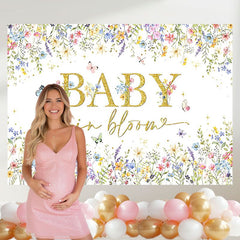 Layoris Baby In Bloom Backdrop Wildflower Baby Shower Banner