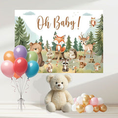 Layoris Woodland Baby Shower Decorations Backdrop