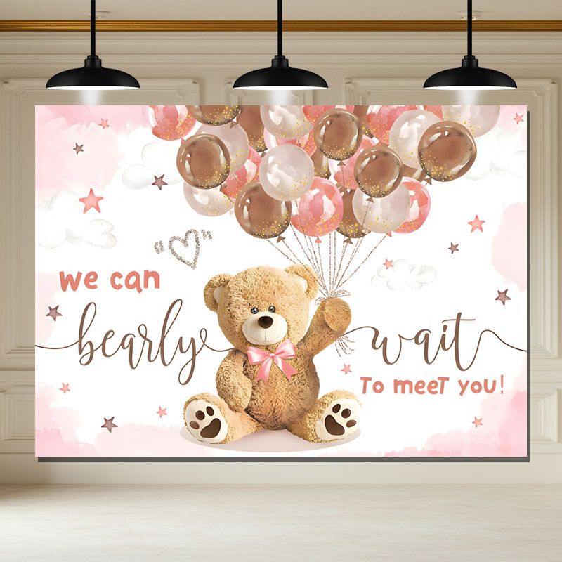 Layoris We Can Bearly Wait Bear Baby Shower Backdrop