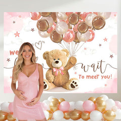 Layoris We Can Bearly Wait Bear Baby Shower Backdrop