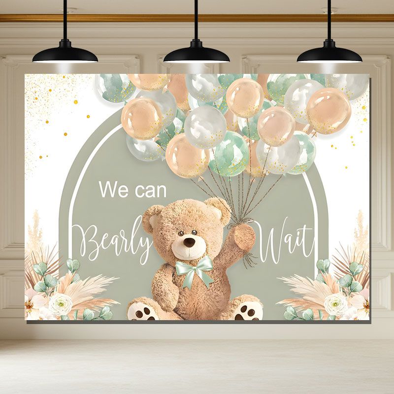 Layoris We Can Bearly Wait Balloons Baby Shower Backdrop