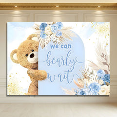 Layoris Boys Bear Baby Shower We Can Bearly Wait Backdrop
