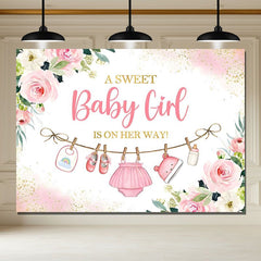 Layoris Girls Cute Clothes Baby Shower Backdrop Party Banner