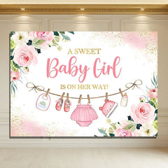Layoris Girls Cute Clothes Baby Shower Backdrop Party Banner