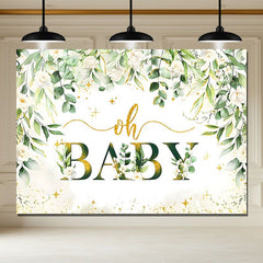 Layoris Greenery Boy Baby Shower Banner Sage Oh Baby Backdrop