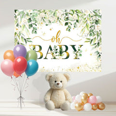 Layoris Greenery Boy Baby Shower Banner Sage Oh Baby Backdrop