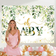 Layoris Greenery Boy Baby Shower Banner Sage Oh Baby Backdrop