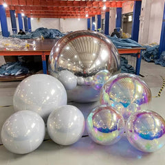White Mirror Inflatable Reflective Ball Event Decor