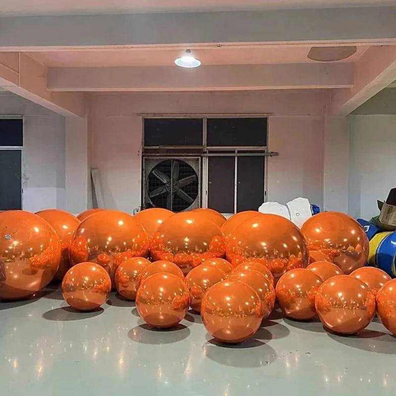 Orange Mirror Ball Sphere Party Decoration Reflective Ball