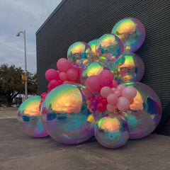 Rainbow Mirror Ball Inflatable Event Decor Balloon