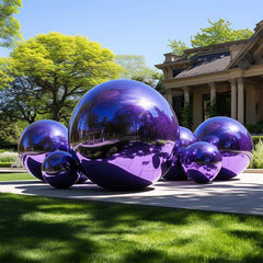 Purple Mirror Ball Sphere Reflective Decorative Ball
