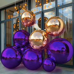 Purple Mirror Ball Sphere Reflective Decorative Ball