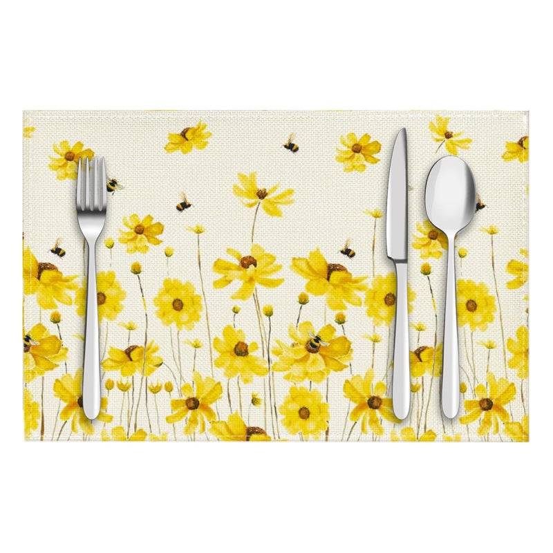 Layoris Hitzebeständiges Tischset mit gelbem Blumenmuster