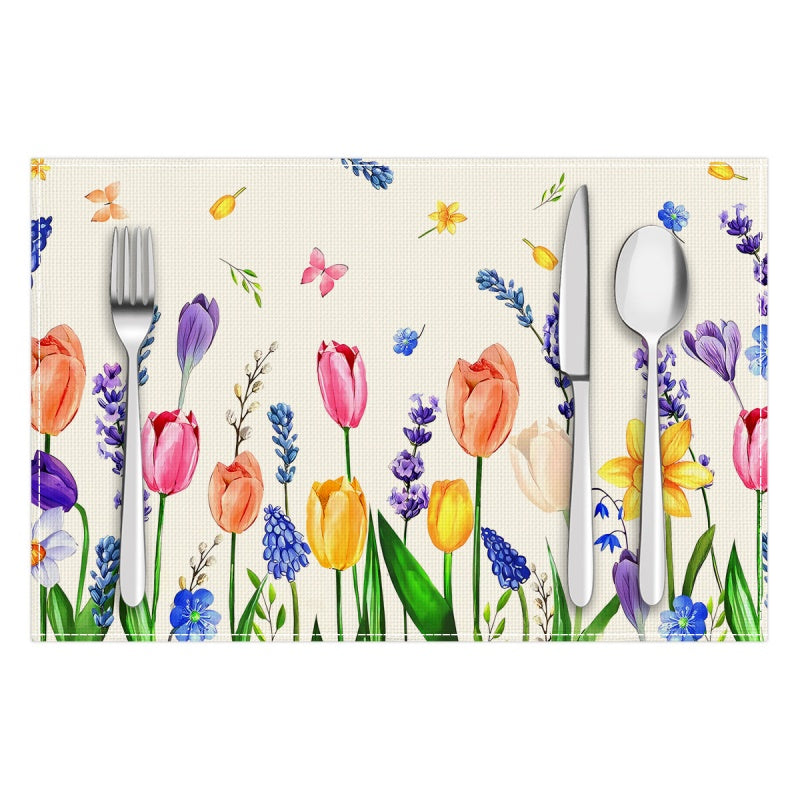 Layoris Tischset mit Tulpenmotiv, Aquarell
