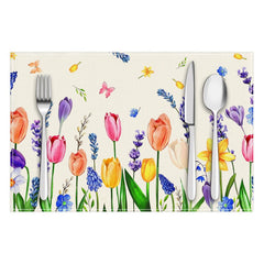 Layoris Tischset mit Tulpenmotiv, Aquarell
